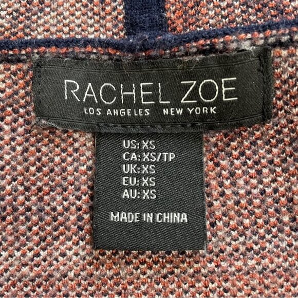 Rachel Zoe Aztec Cardigan Boho Tribal Navy Red XS Trendy Cozy Southwestern Fall - Picture 2 of 9